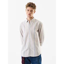 Snitch Men Slim Fit Multi Stripes Striped Casual Shirt-picture-36