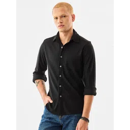 Snitch Men Slim Fit Solid Spread Collar Casual Shirt-picture-12