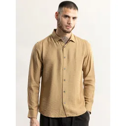 Snitch Men Slim Fit Textured Spread Collar Casual Shirt-picture-22