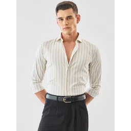 Snitch Men Slim Fit Vertical Striped Cotton Formal Shirt-picture-33