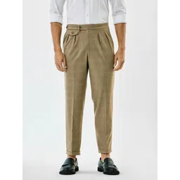 Snitch Men Slim Fit Wrinkle Free Pleated Trousers-picture-16