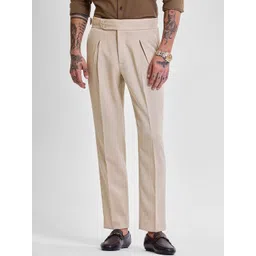 Snitch Men Smart Slim Fit Mid-Rise Formal Trousers-picture-23