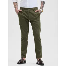 Snitch Men Smart Slim Fit Mid-Rise Formal Trousers-picture-24