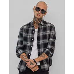 Snitch Men Smart Slim Fit Opaque Checked Casual Shirt-picture-10