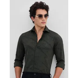 Snitch Men Smart Spread Collar Textured Slim Fit Formal Shirt-picture-18