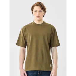 Snitch Men Solid Round Neck Cotton Oversized T-shirt-picture-36