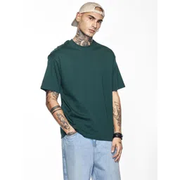 Snitch Men Solid Round Neck Relaxed Fit Cotton T-shirt-picture-33