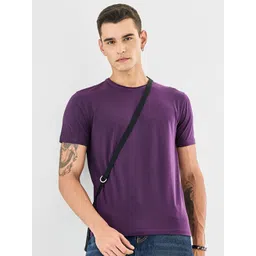 Snitch Men Solid Round Neck Slim Fit Cotton T-shirt-picture-19