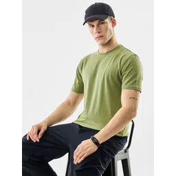 Snitch Men Solid Round Neck Slim Fit Cotton T-shirt-picture-41