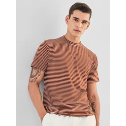 Snitch Men Striped Round Neck Slim Fit T-shirt-picture-19