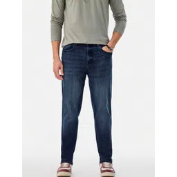 Snitch Men Tapered Fit Mid-Rise Low Distress Light Fade Cuffed Hem Stretchable Jeans-picture-34