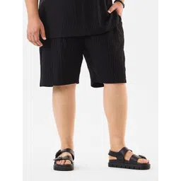 Snitch Men Textured Relaxed Fit Mid-Rise Regular Shorts-image-15
