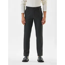 Snitch Men Textured Slim Fit Wrinkle Free Trousers-picture-24