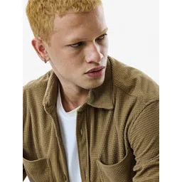 Snitch Men Textured Spread Collar Casual Shirt image 2