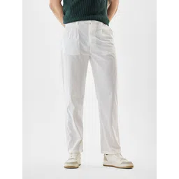 Snitch Men Textured Straight Fit Mid-Rise Trousers-picture-21