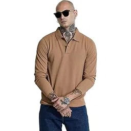 snitch Men's Polyester Slim Fit Textured Polo Full Sleeve Light Weight Poly Blend Casual Machine Washable T-Shirt-picture-13