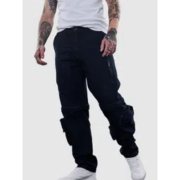 Snitch Navy Plain Baggy Fit Jeans-picture-29