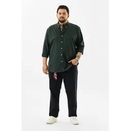 Snitch Plus Size Men Regular Fit Solid Button Down Collar Casual Shirt-picture-11