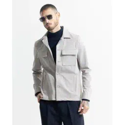 snitch Relaxed Fit Shacket with Flap Pockets-picture-49