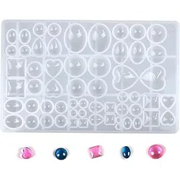 SNOOGG Pack of 1 Resin Silicone Jewellery 58 Cavity Mold 10 x6 Inch for Resin Jewellery Making,Earings, Pentant, Keychains,DIY and More-picture-32