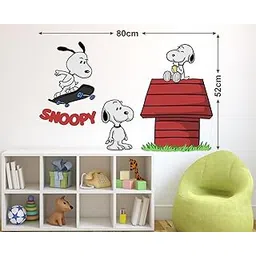 Snoopy Large Vinyl Wallsticker for Home Decoration (80 cm x 52 cm) 57-HAP-LM-2304-picture-30