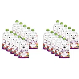 SNOWIE SOFT 20PCS Reusable Baby Food Squeezable Pouch for Milk Juices Portable Bottom Double Sealing Strip Design Leak Proof Food Grade Storage Easy to Refill and Clean 200Ml Purple-picture-16