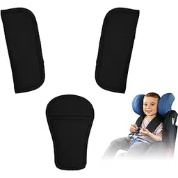 SNOWIE SOFT 3Pcs Baby Car Seat Belt, Baby Stroller Car Seat Strap Covers & Crotch Pad Combo Universal Seat Belt Covers For Newborns Kids, Pushchair Seat Belt Cover Cushions Adjustable - Multicolor-image-13