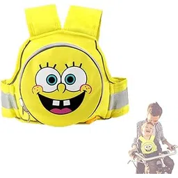 SNOWIE SOFT Kids Safety Belt For Two Wheeler With Reflective Strips, Portable Car Seat Safety Belt For Kids, Kids Belt For Bike Ride Harness, Adjustable Safety Harness For Boys Girls - Yellow-picture-19