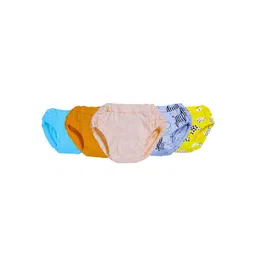 Snugkins Kids Pack Of 5 Printed Pure Cotton Basic Briefs image 2