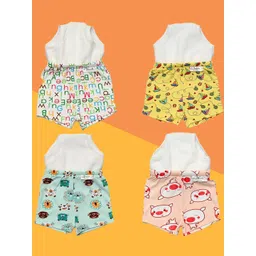 Snugkins Unisex Semi-waterproof Multicolor Potty Training Shorts Padded Pack of 4-picture-42