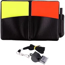 Soccer Referee Cards Set PVC Football Yellow and Red Card for Outdoor Sports with Book Whistle-image-4