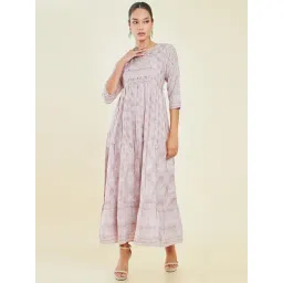Soch Beige Printed Maxi Dress-picture-37