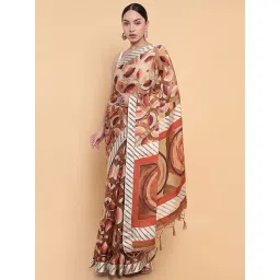 Soch Beige Printed Saree With Unstitched Blouse-picture-30