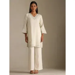 Soch Beige Rayon Embroidered Kurti-picture-27