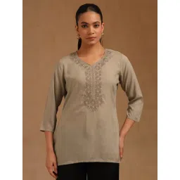 Soch Beige Straight Fit Embroidered Tunic-picture-27