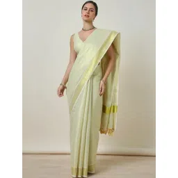 Soch Beige Woven Saree With Unstitched Blouse-picture-47