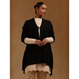 Soch Black Acrylic Knitted Shawl-picture-17