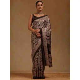 Soch Black Art Silk Floral Saree With Unstitched Blouse Piece-picture-20