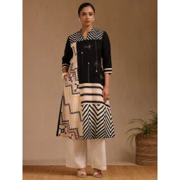 Soch Black Linen Printed Kurta-picture-17