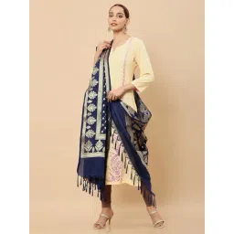 Soch Blue Woven Pattern Dupatta-picture-12