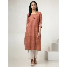 Soch Brown Cotton Regular Fit Geometric Kurtas-picture-45