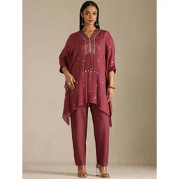 Soch Chinon Women Bandhani Printed Top Trousers and Shrug-picture-42