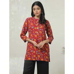 Soch Deep Red Regular Fit Printed Tunic-picture-12