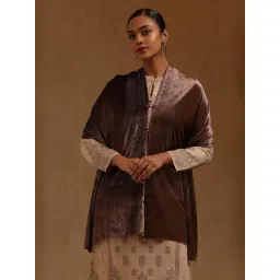 Soch Earth Velvet Solid Shawl with Stone Work-picture-28
