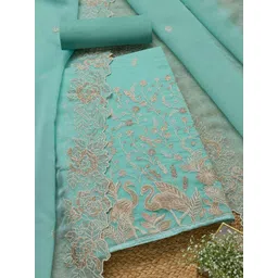 Soch Embroidered Organza Unstitched Dress Material-picture-10