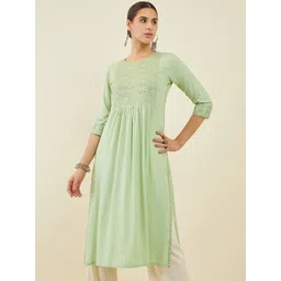 Soch Ethnic Motifs Embroidered Mirror Work Kurta-picture-39