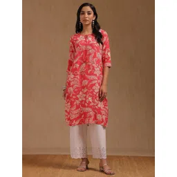 Soch Ethnic Motifs Printed Mandarin Collar Cotton Straight Kurta-picture-37