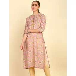 Soch Ethnic Motifs Printed Tie-Up Neck Straight Kurta-picture-10