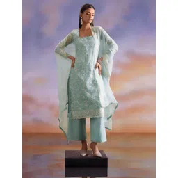 Soch Floral Embroidered Organza Unstitched Dress Material-picture-40