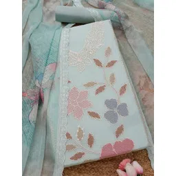 Soch Floral Embroidered Organza Unstitched Dress Material-picture-34